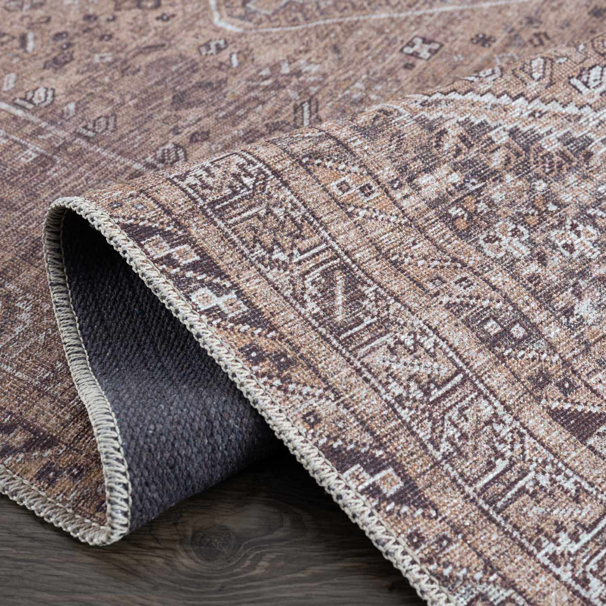 Barny Brown Flat Pile Washable Rug - Clearance, photo 13 of 15