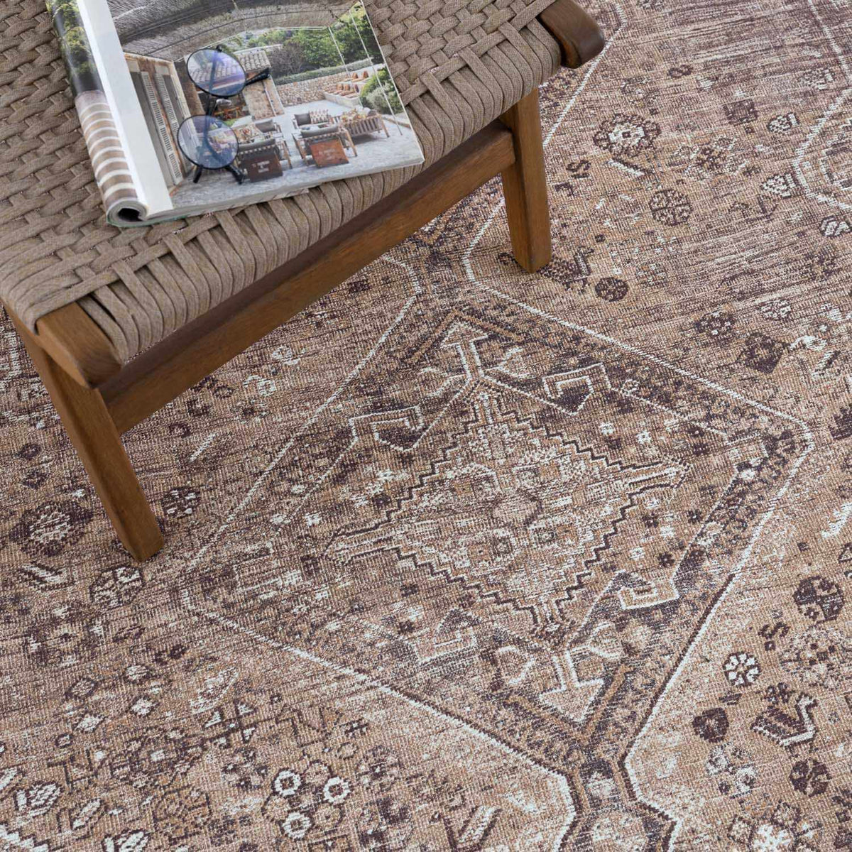 Barny Brown Flat Pile Washable Rug - Clearance, photo 15 of 15