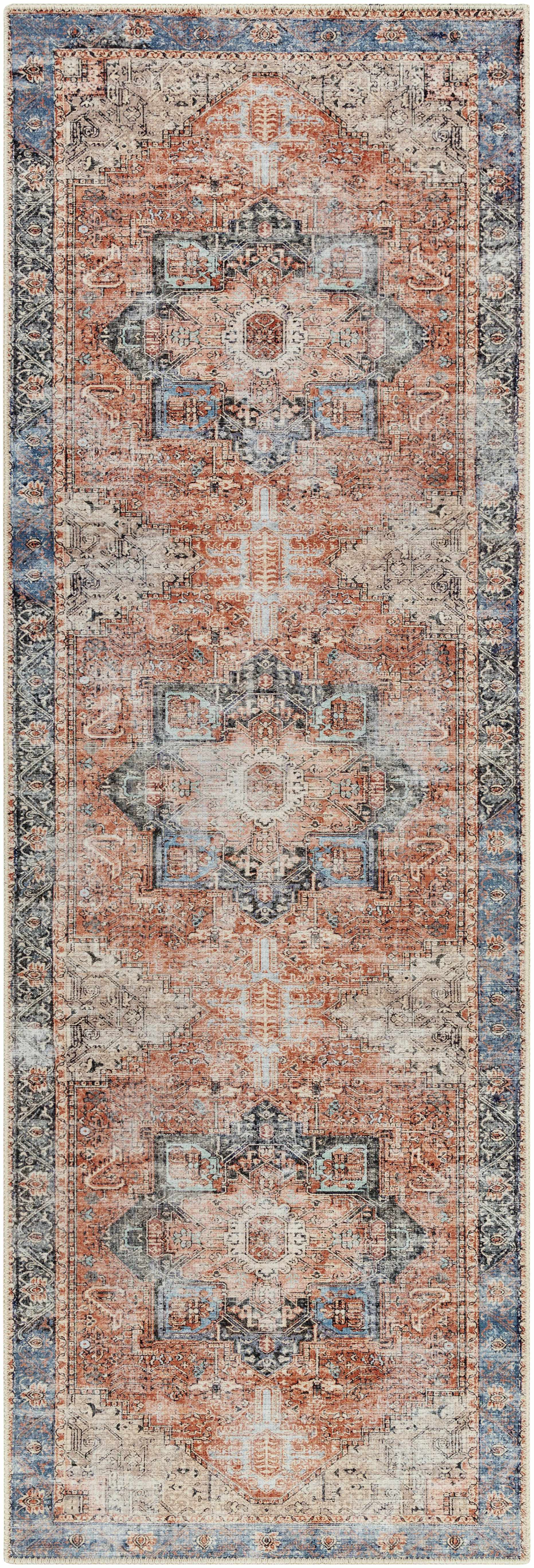 Rosman Distressed Washable Rug by Hauteloom