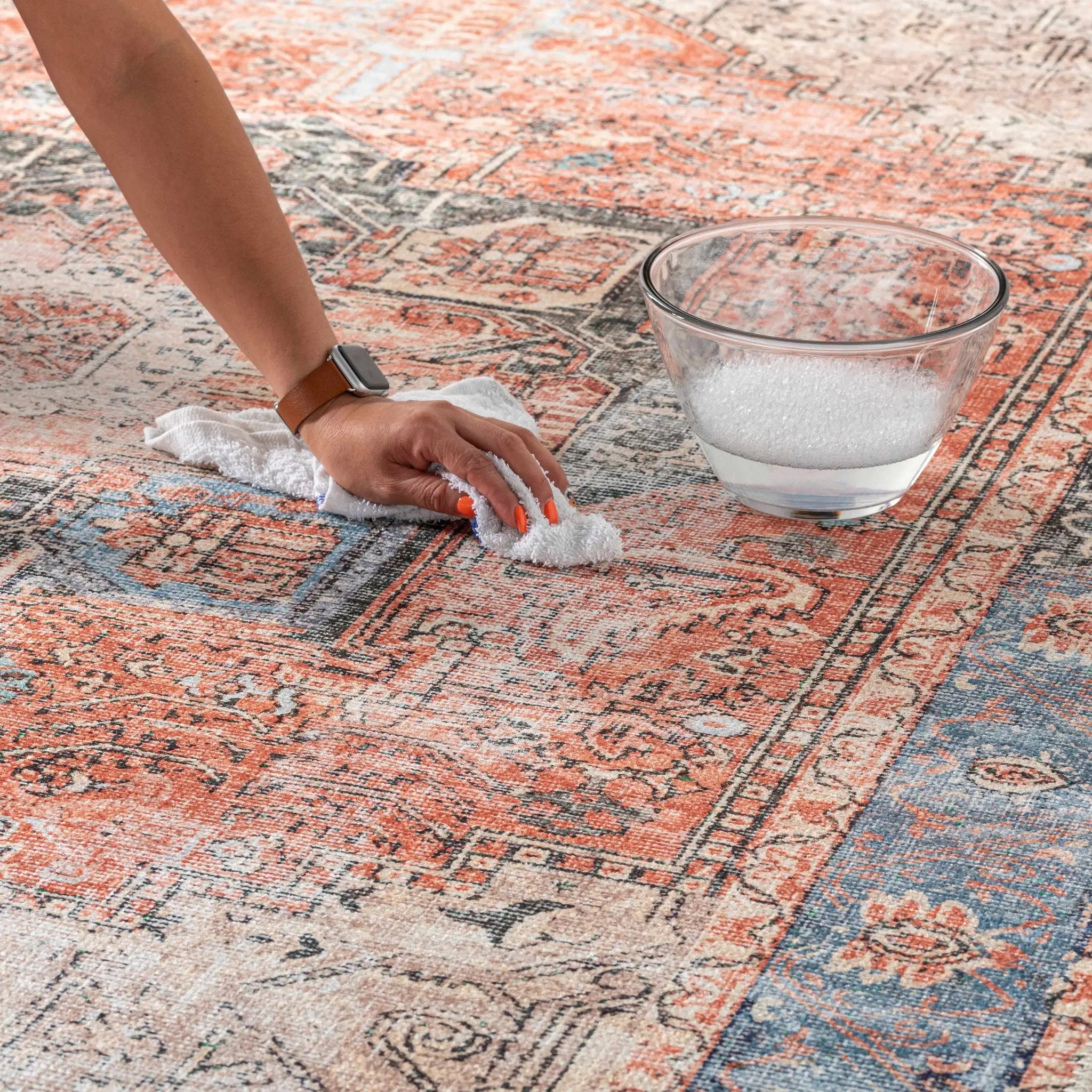 Rosman Distressed Washable Rug by Hauteloom