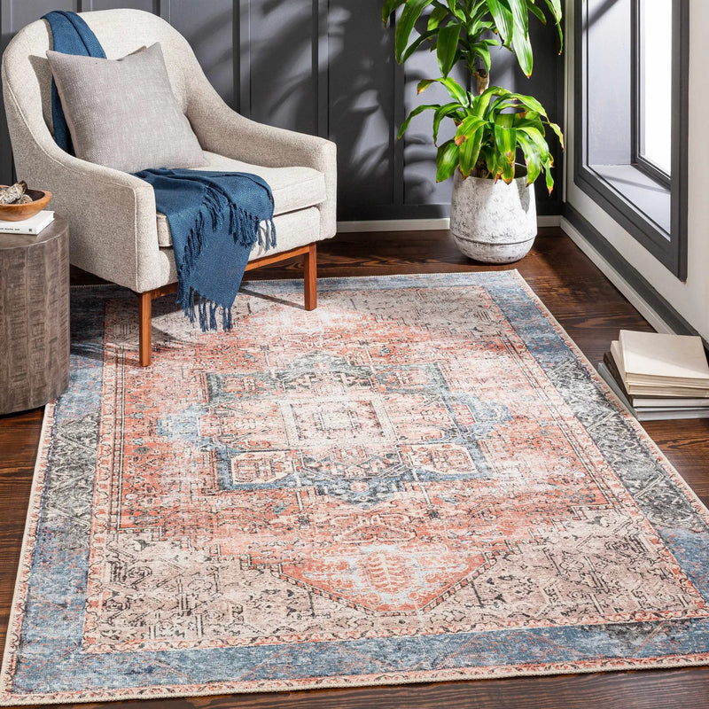 Rosman Distressed Washable Rug by Hauteloom