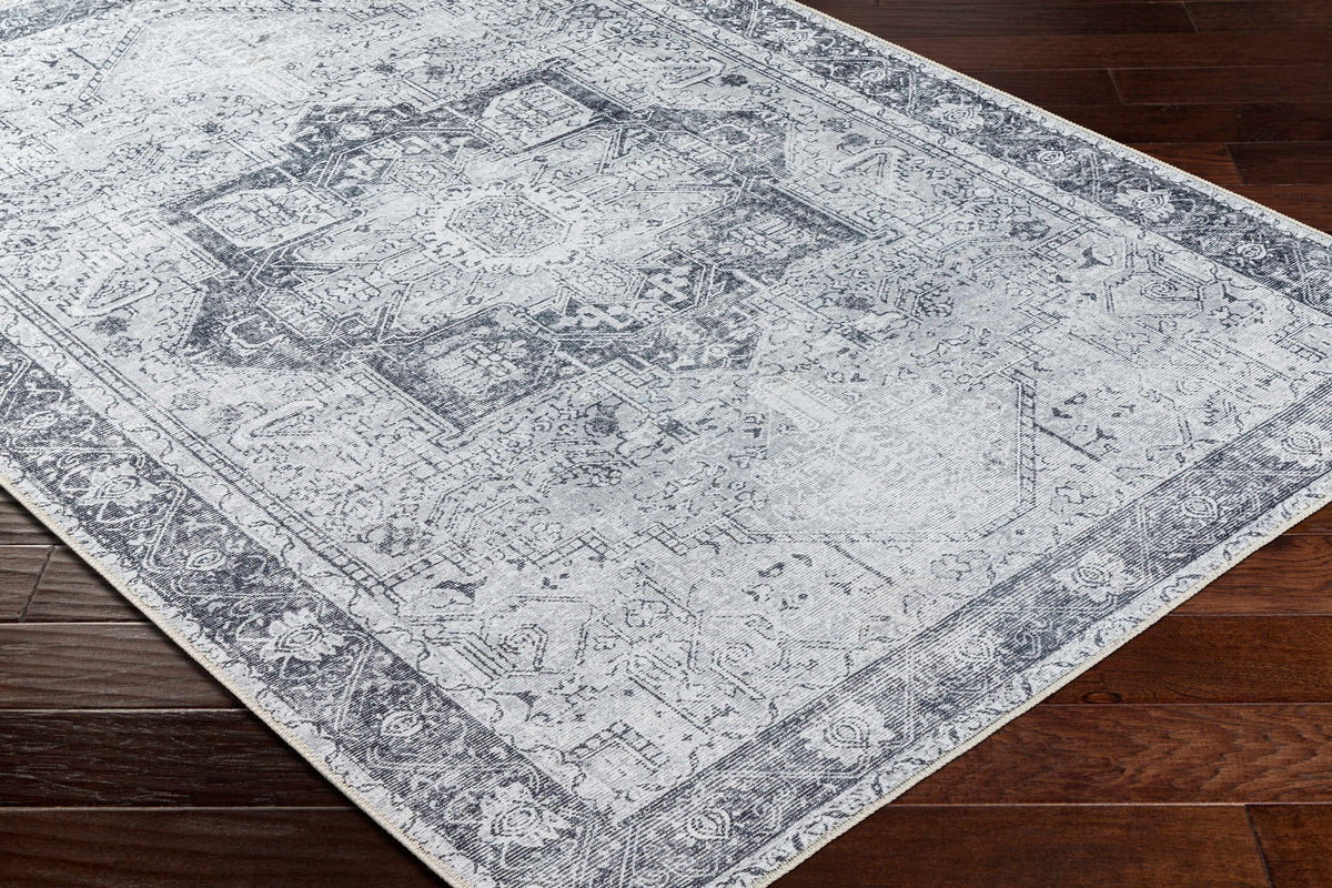 Rosman Gray Washable Area Rug, photo 13 of 17
