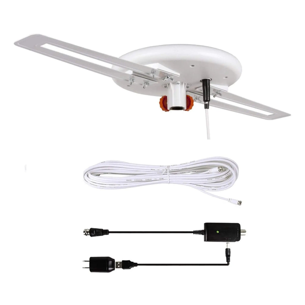 Amplified Outdoor Long Range Omni Directional Digital HDTV Antenna, 150 Miles (SAK91588) by SAKSBY WHOLESALE