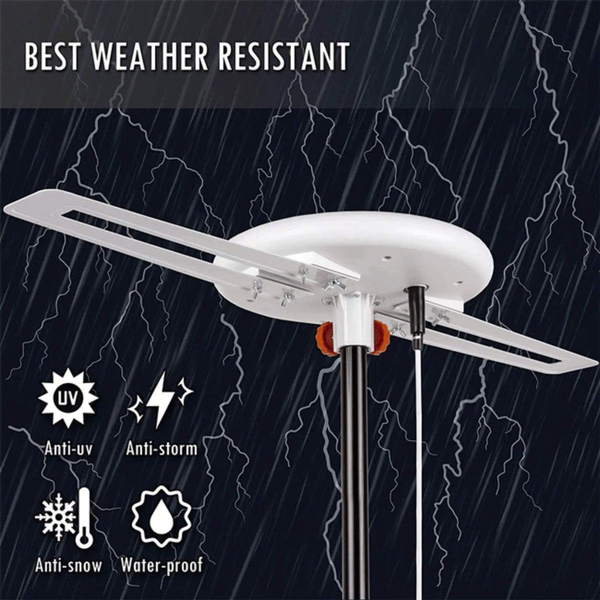Amplified Outdoor Long Range Omni Directional Digital HDTV Antenna, 150 Miles (SAK91588) by SAKSBY WHOLESALE