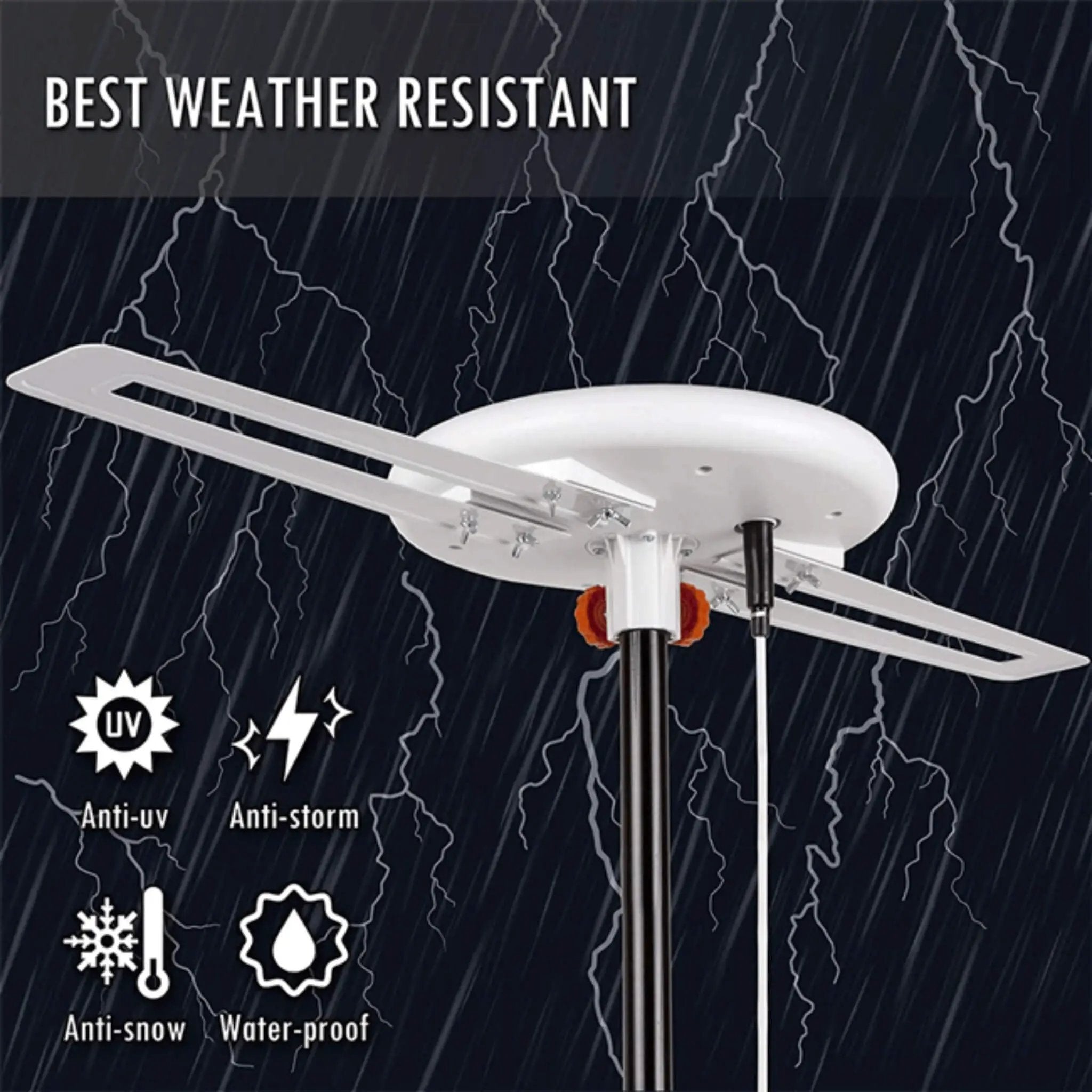 Amplified Outdoor Long Range Omni Directional Digital HDTV Antenna, 150 Miles (SAK91588) by SAKSBY WHOLESALE