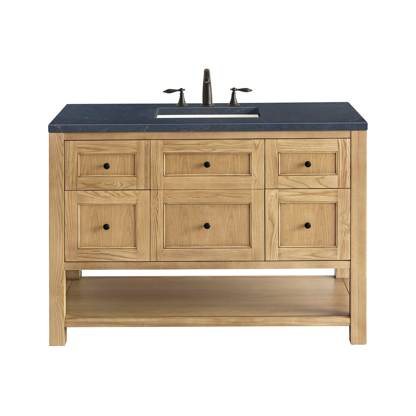 James Martin Breckenridge 48" Single Bathroom Vanity, Light Natural Oak with Charcoal Soapstone countertop
