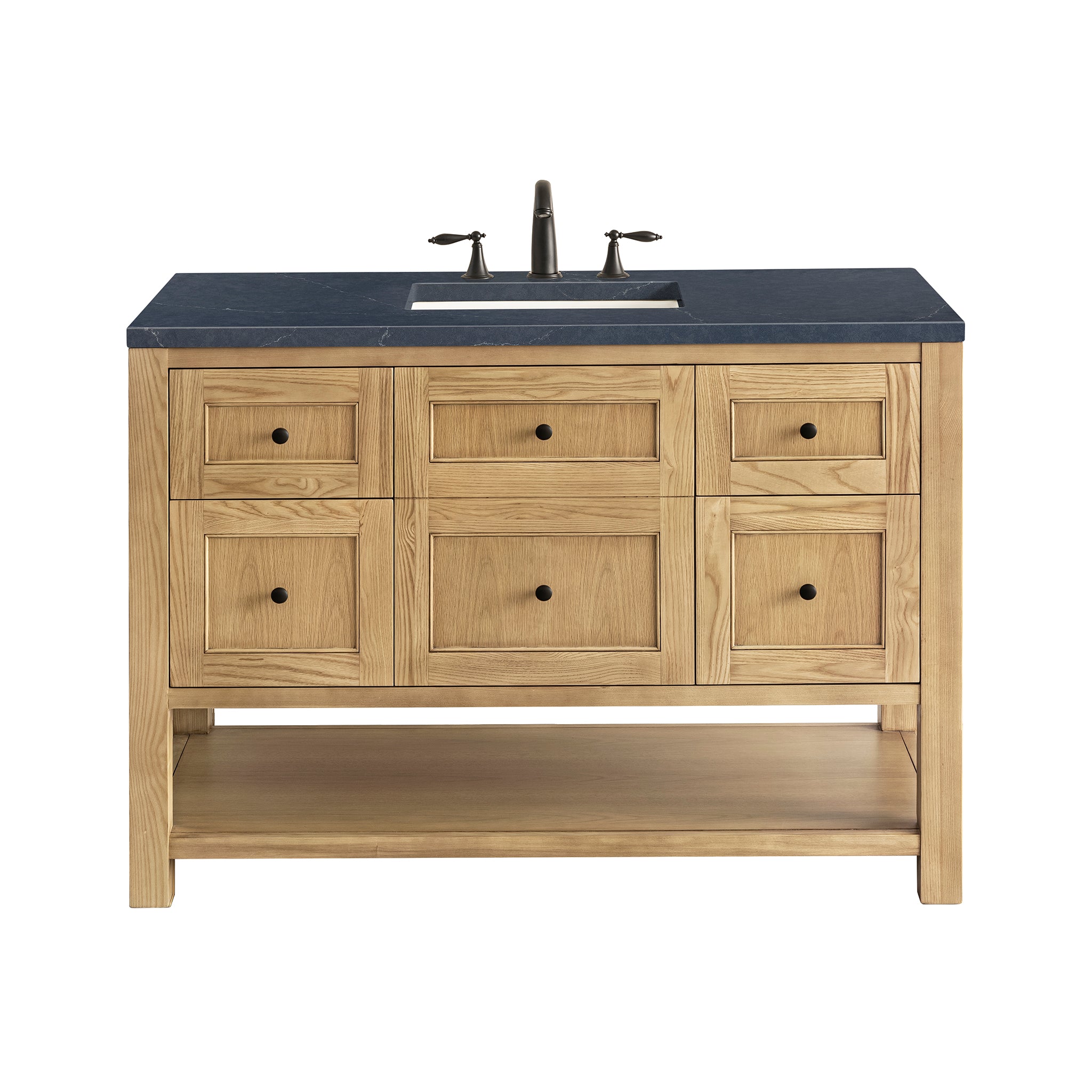 James Martin Breckenridge 48" Single Bathroom Vanity, Light Natural Oak with Charcoal Soapstone countertop