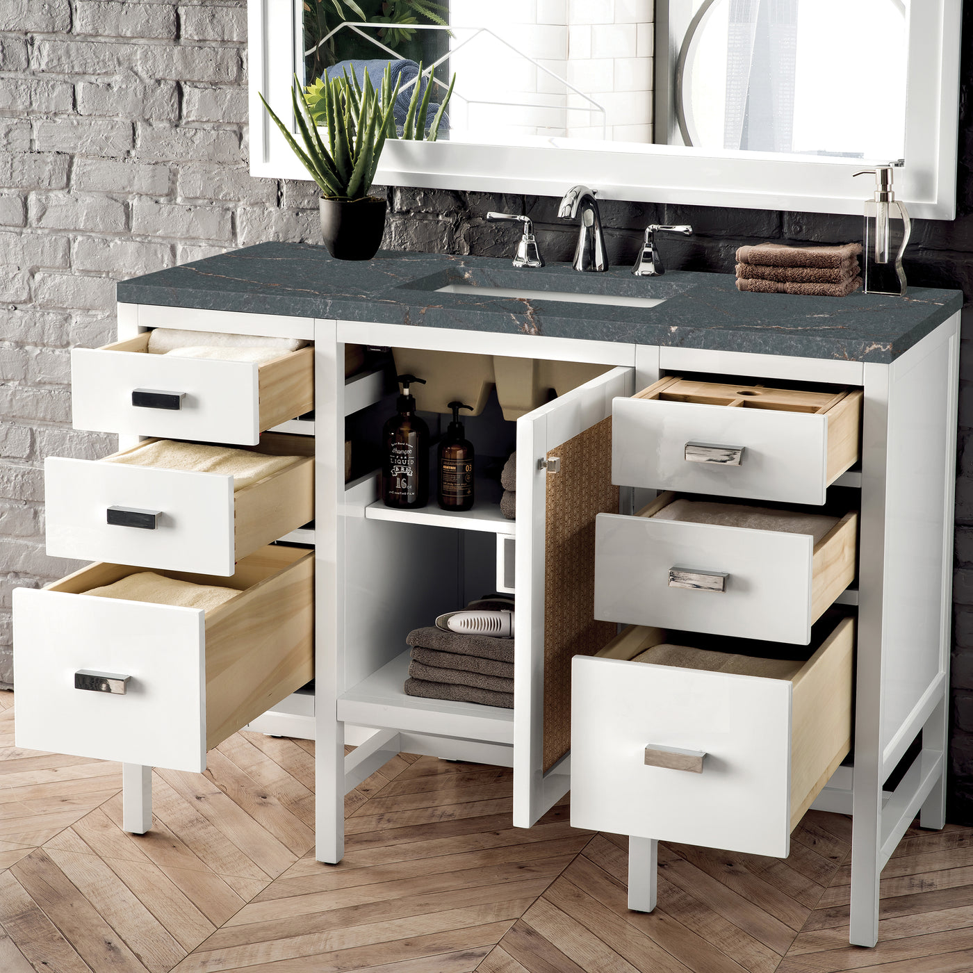 James Martin Addison 48" Single Bathroom Vanity, Glossy White, view 36