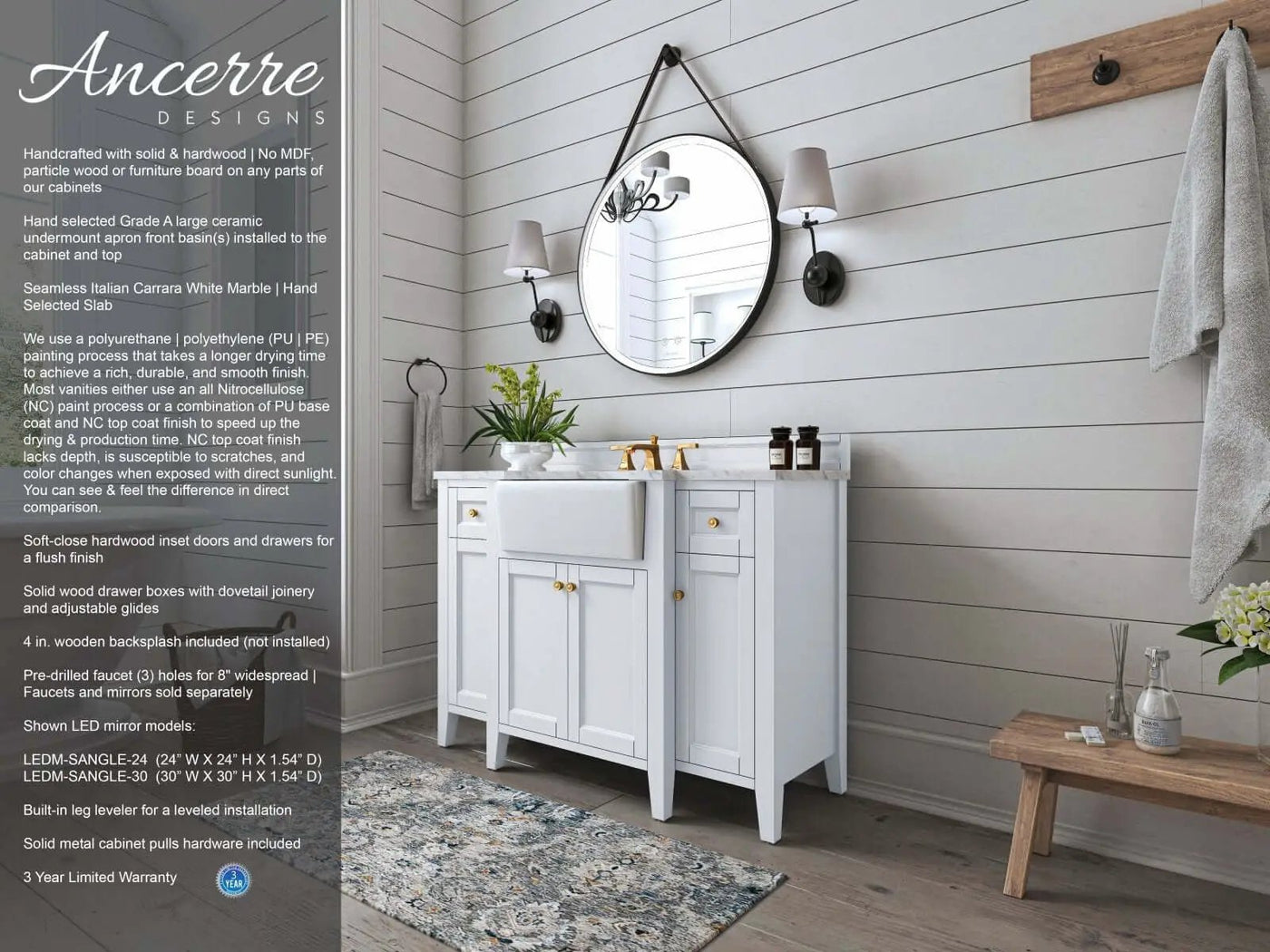 Adeline 48" Bath Vanity Set by Ancerre Designs
