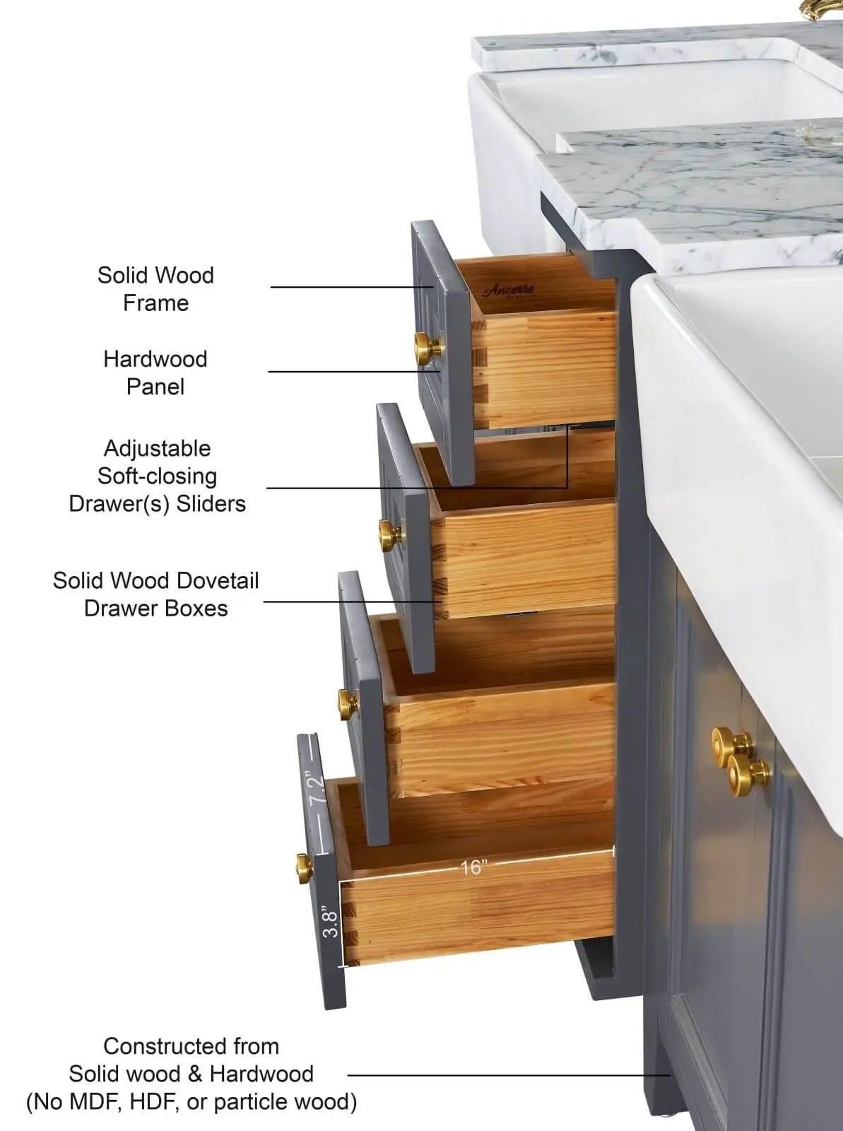 Adeline 60" Bath Vanity Set by Ancerre Designs