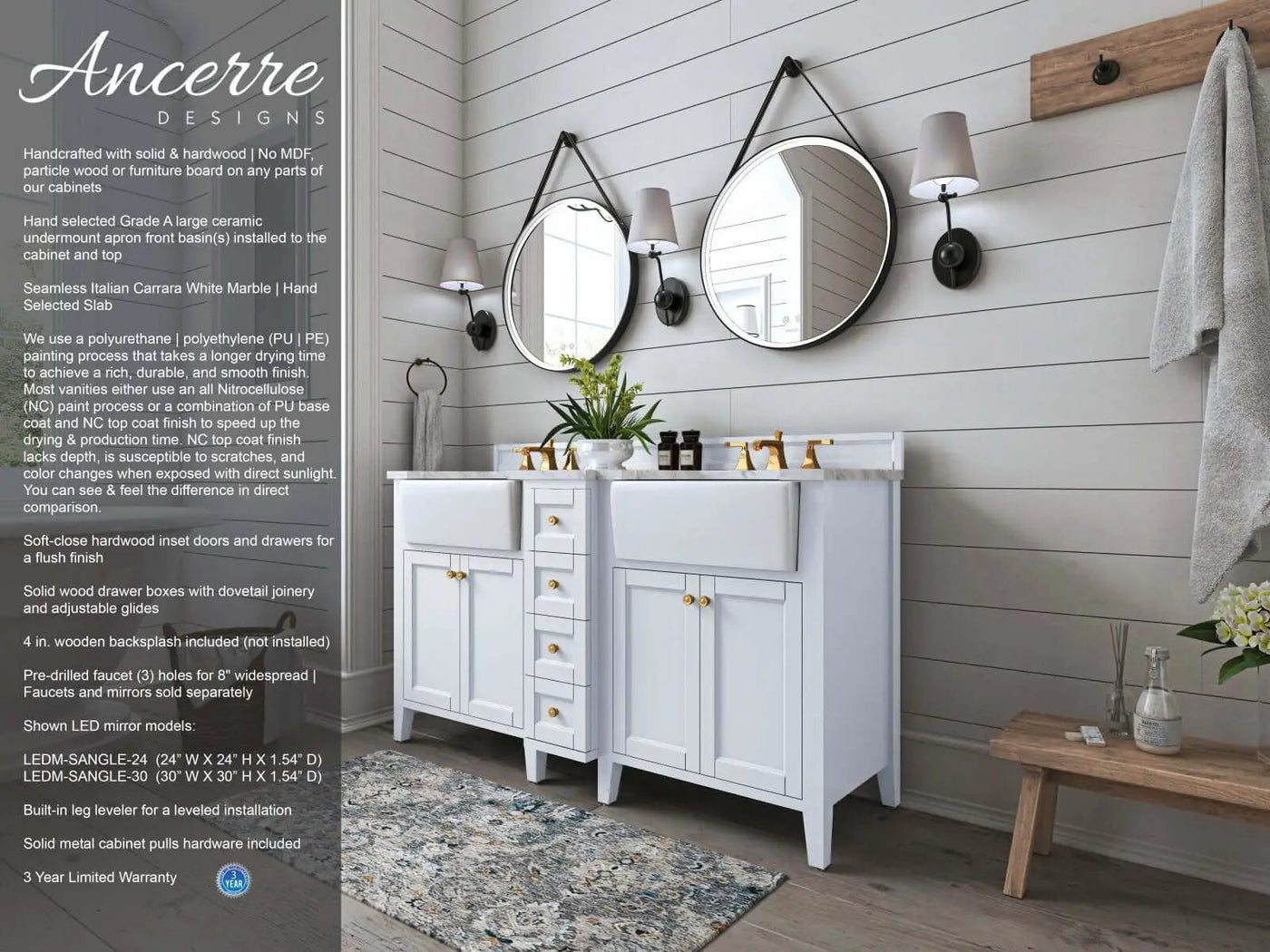 Adeline 60" Bath Vanity Set by Ancerre Designs