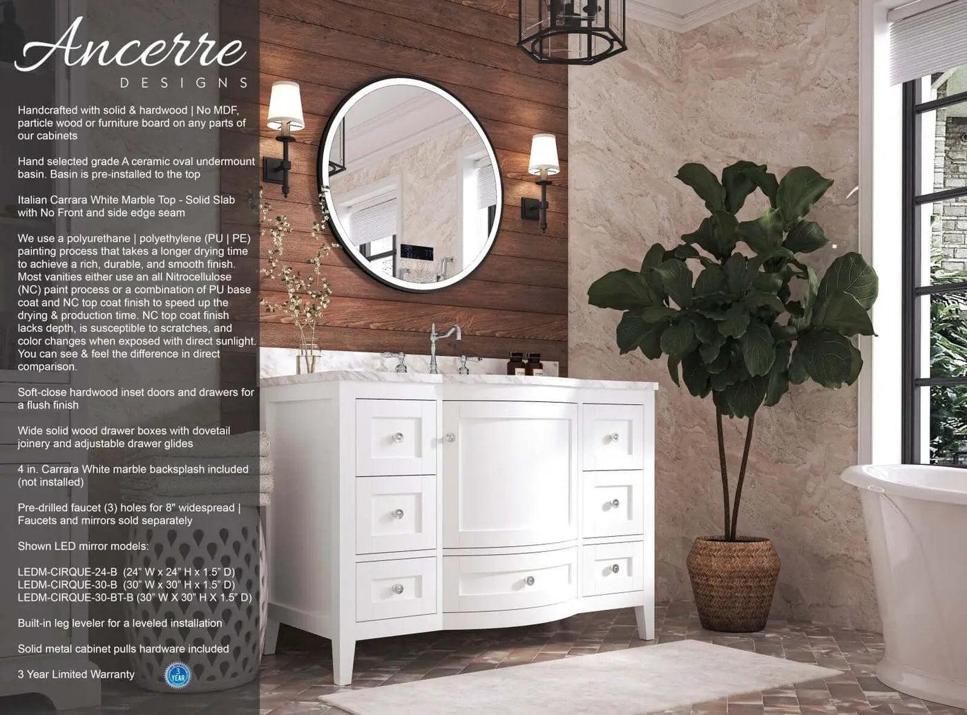 Lauren 48" Bath Vanity Set by Ancerre Designs