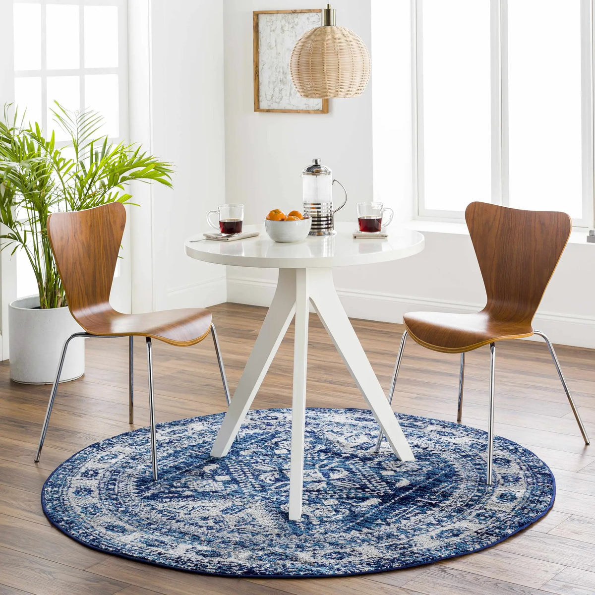 Andes Blue Area Rug, installed in a room 2