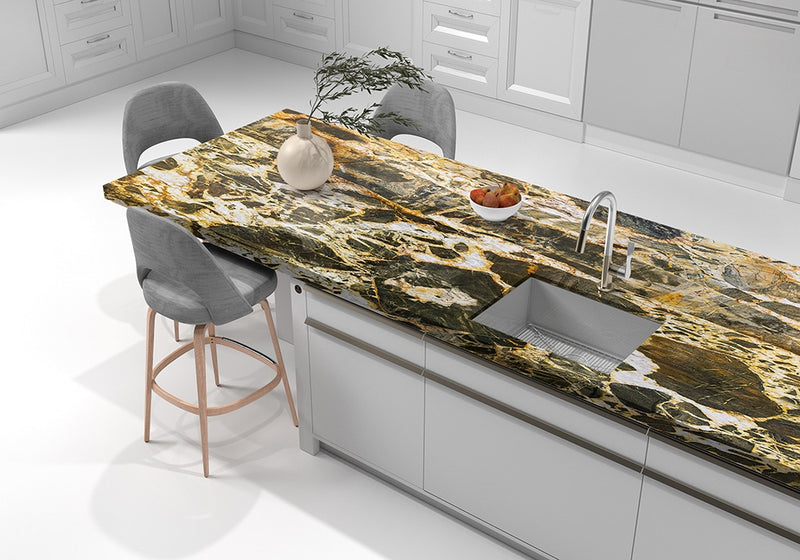 Andes Polished Quartzite Slab Random room scene 4