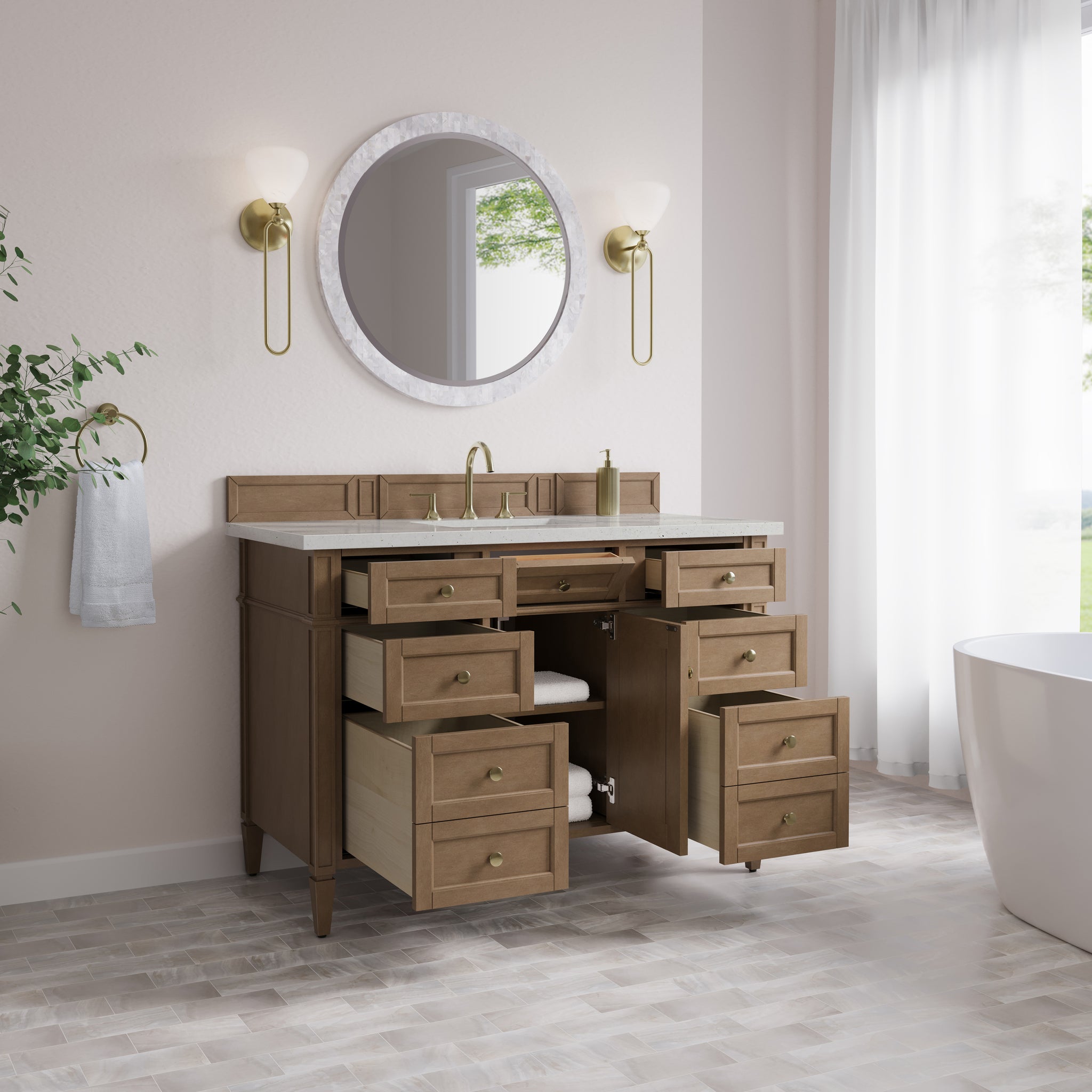 James Martin Brittany 48" Single Bathroom Vanity, Pecan, view 30