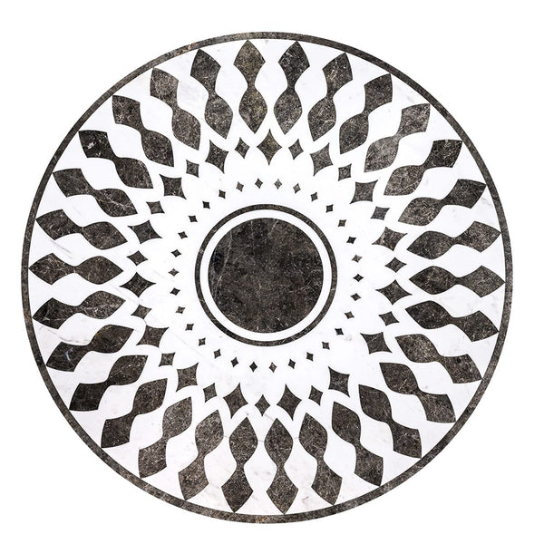 Anges Multi Finish Round Marble Medallions 36x36