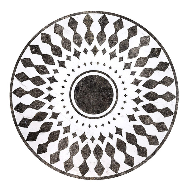 Anges Multi Finish Round Marble Medallions 48x48