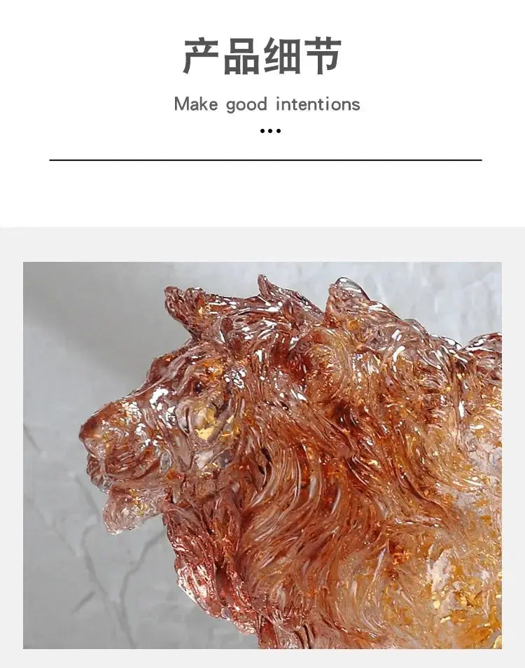 Golden Leopard Animal Sculpture with Gold Foil Resin for Home Decor by House Of Avana