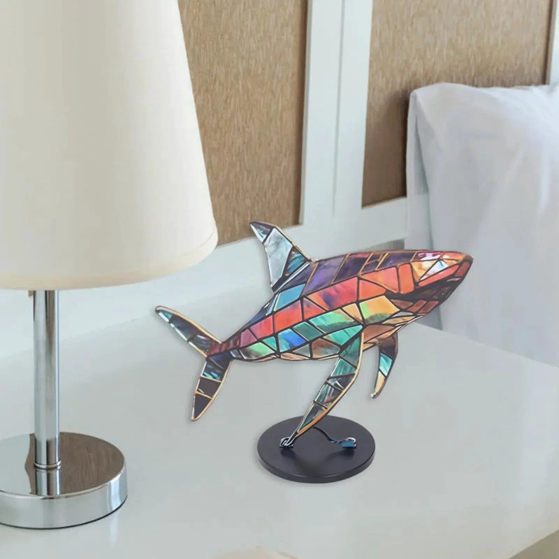 Lion Statue Vibrant Colorful Mosaic Design for Your Modern Living Room by House Of Avana