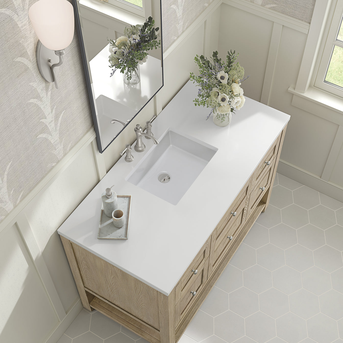 James Martin Breckenridge 48" Single Bathroom Vanity, Whitewashed Oak, view 19