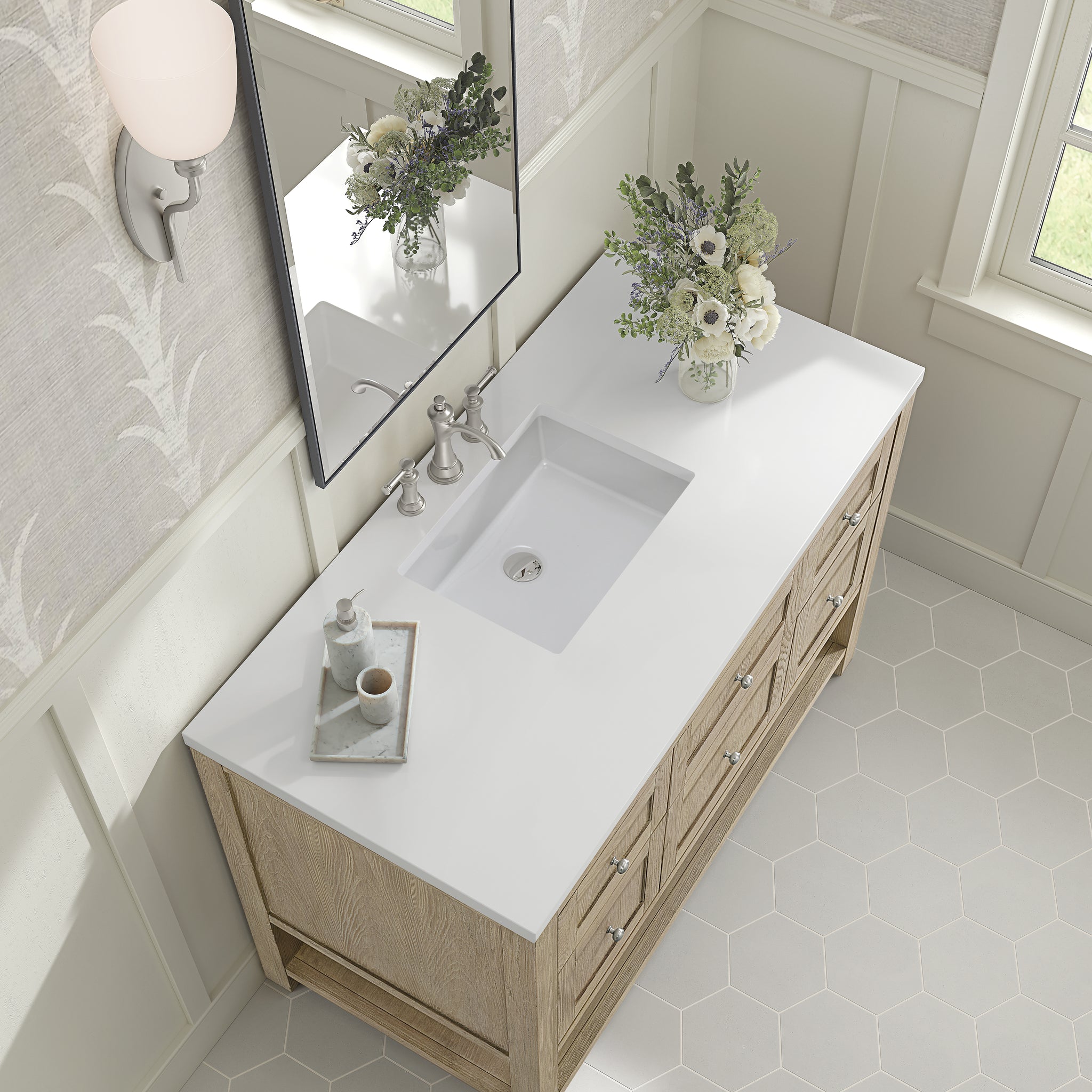 James Martin Breckenridge 48" Single Bathroom Vanity, Whitewashed Oak, view 19