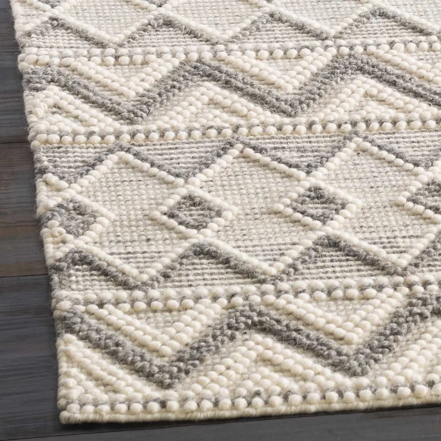 Whittington Gray&Cream Wool Rug - Clearance by Boutique Rugs