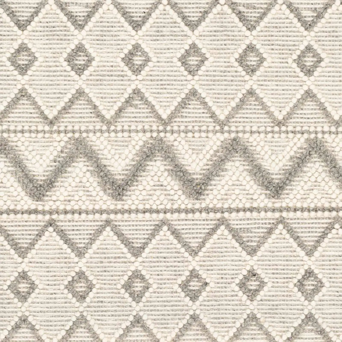 Whittington Gray&Cream Wool Rug - Clearance, sample swatch