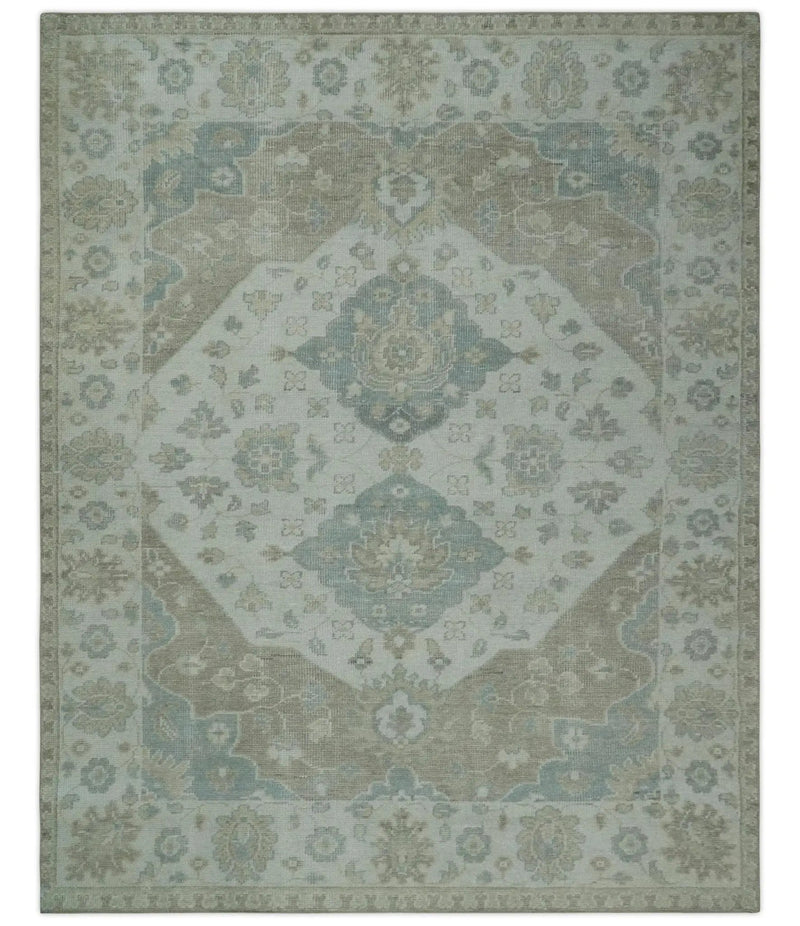 Antique Design Medallion Earthy Ivory and Camel 8x10 wool Area Rug by The Rug Decor