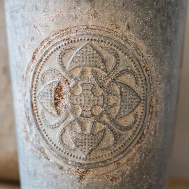 Antique Floral Carving Iron Flower Pot by RusticReach