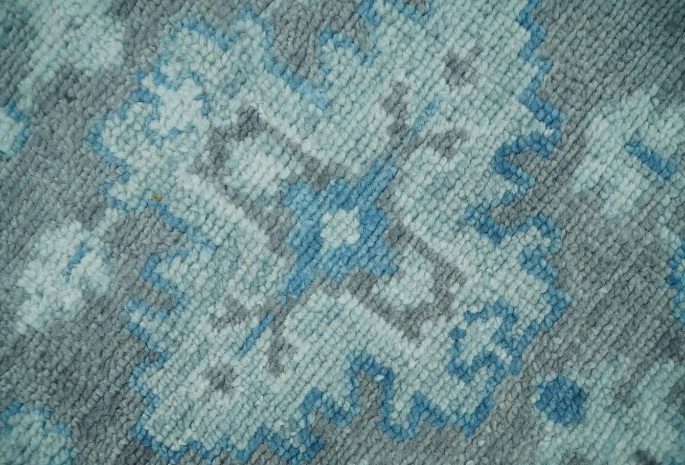 Antique Turkish Gray and Blue Hand Knotted 8x10 Wool Area Rug by The Rug Decor