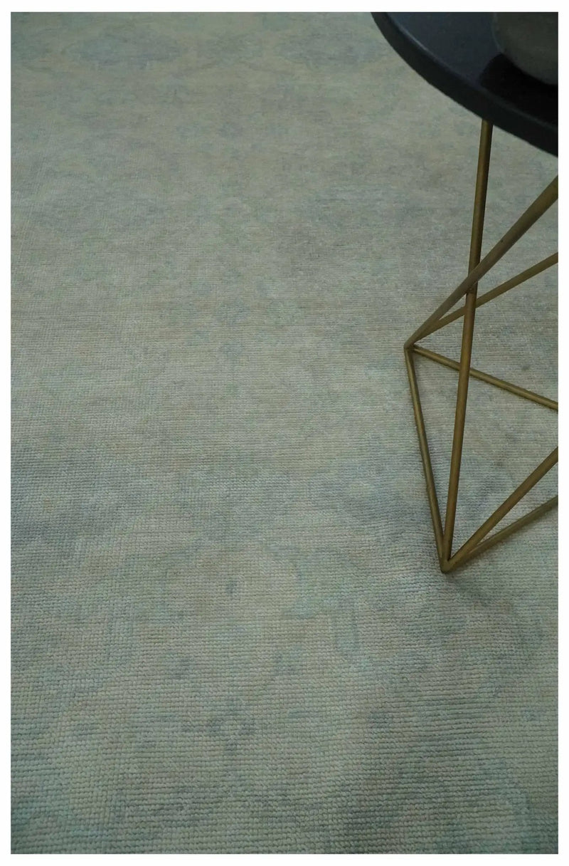 Antique look Beige and Gray Hand Knotted Oriental Oushak 8x10 wool Area Rug by The Rug Decor