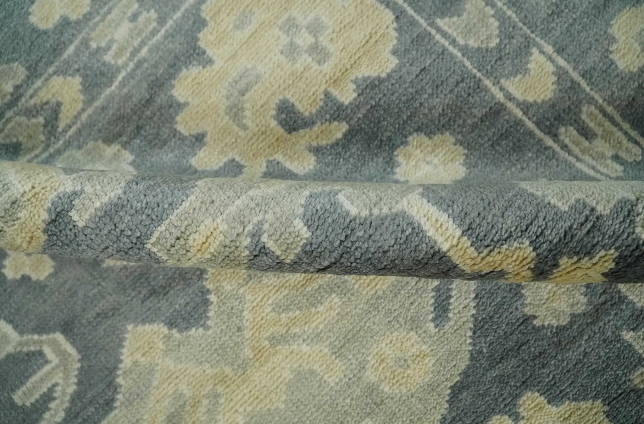 Antique Style 6x9 Hand Knotted Beige and Charcoal Traditional Wool Rug | N35669 by The Rug Decor