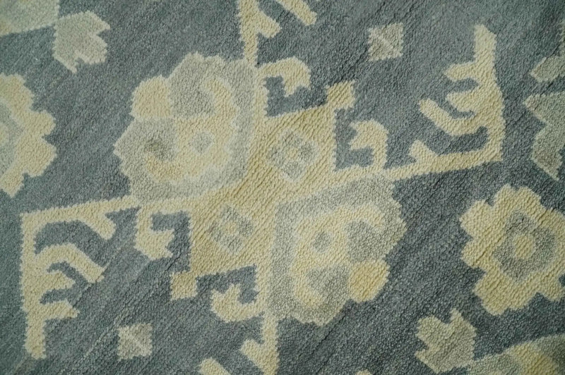 Antique Style 6x9 Hand Knotted Beige and Charcoal Traditional Wool Rug | N35669 by The Rug Decor