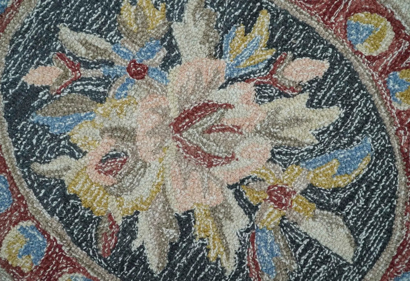 Antique Style Beige and Charcoal Aubusson design Hand Tufted 8x10 wool Area Rug by The Rug Decor
