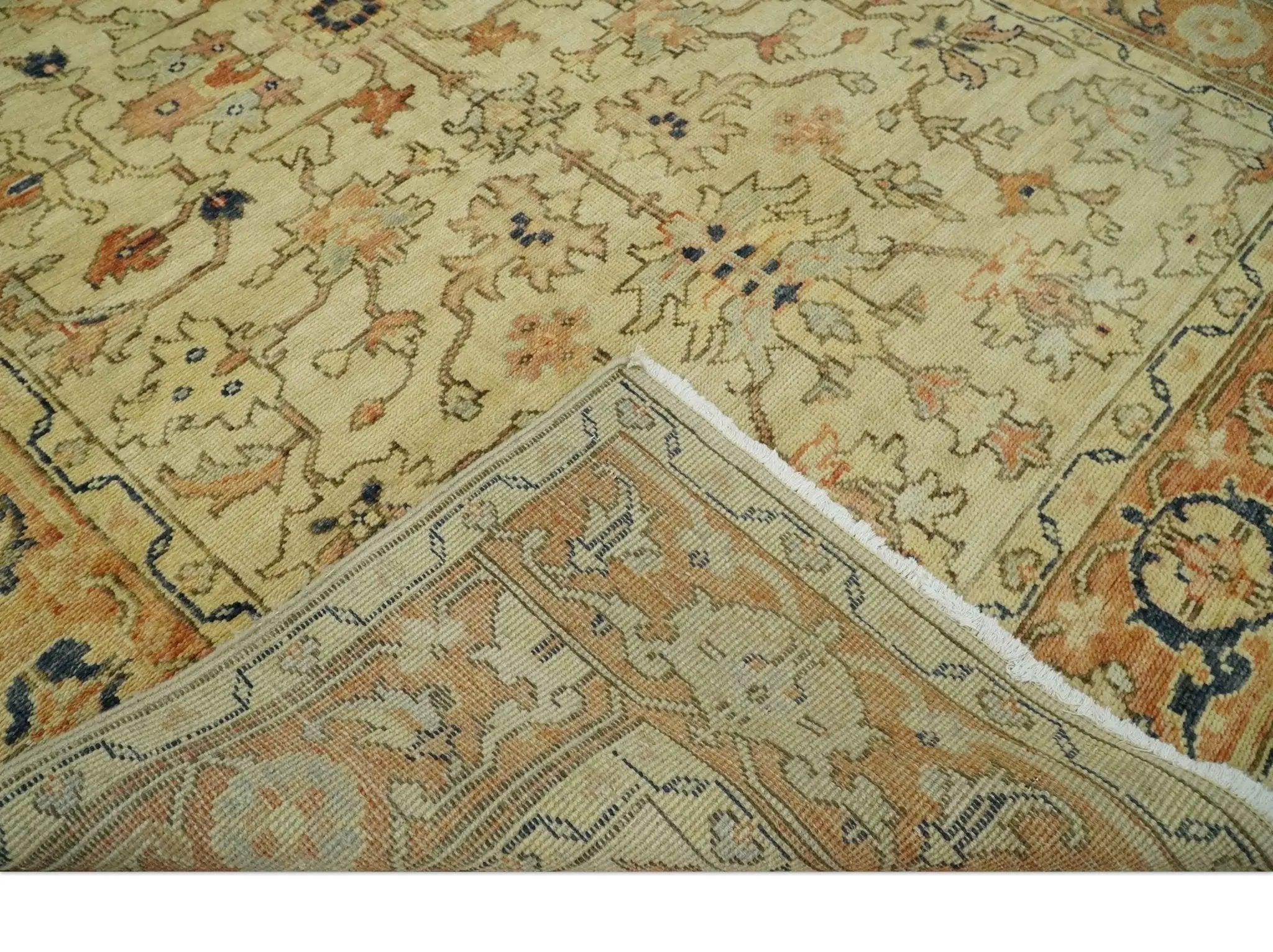 Antique Style Empress Tabriz 6x8 Hand Knotted Beige and Rust Modern Traditional Wool Rug | N35368 by The Rug Decor