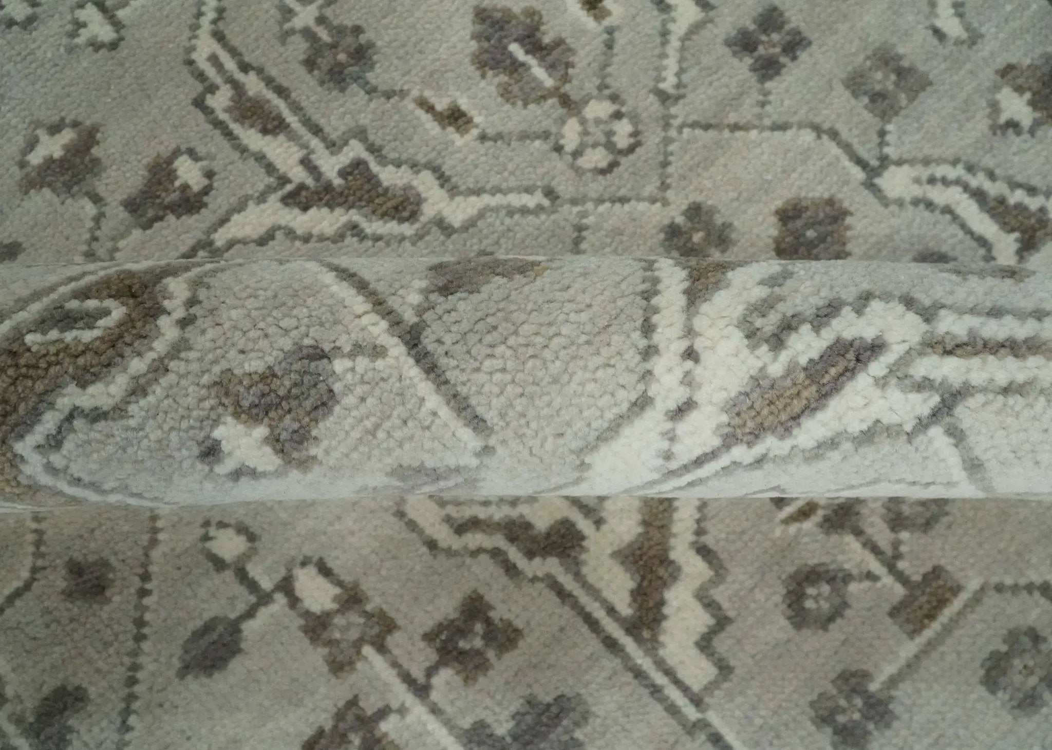 Antique Style Traditional Silver and Olive Oriental Oushak 8x10 wool Area Rug by The Rug Decor