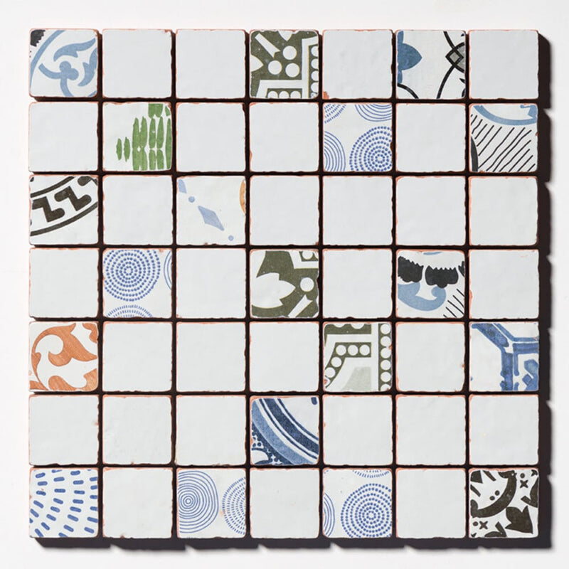 Antiqued Blend Multifinish 2x2 Glazed Terracotta Mosaics 12x12 Glazed Terracotta 12x12 Mosaics