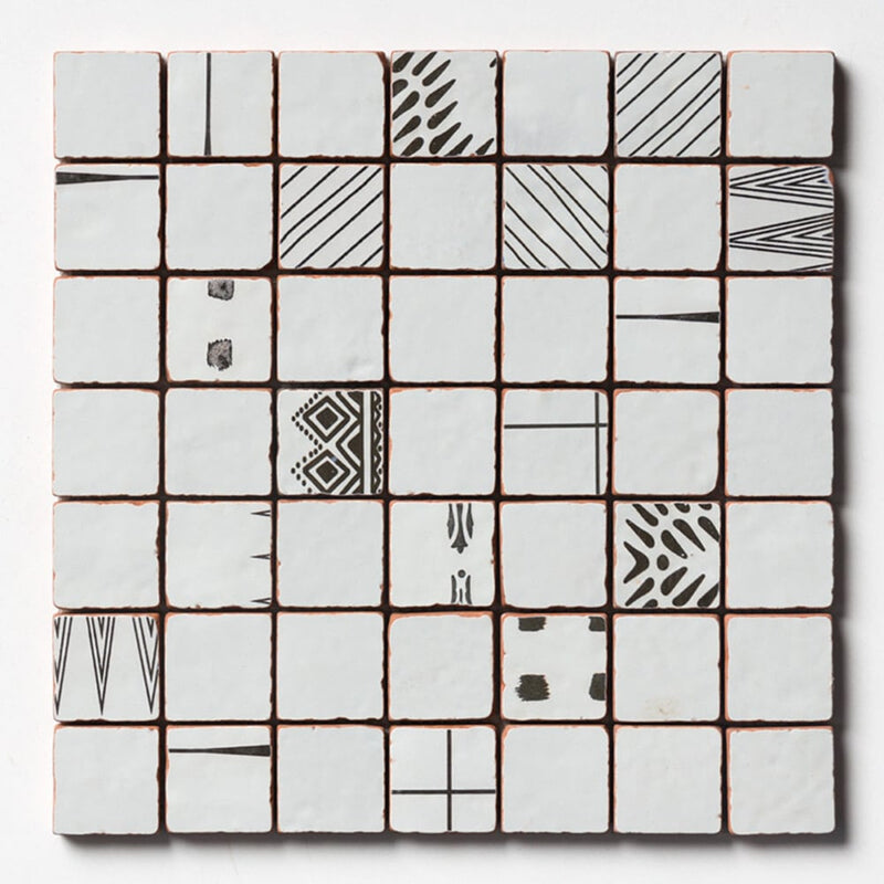 Antiqued Blend Multifinish 2x2 Glazed Terracotta Mosaics 12x12 Glazed Terracotta 12x12 Mosaics