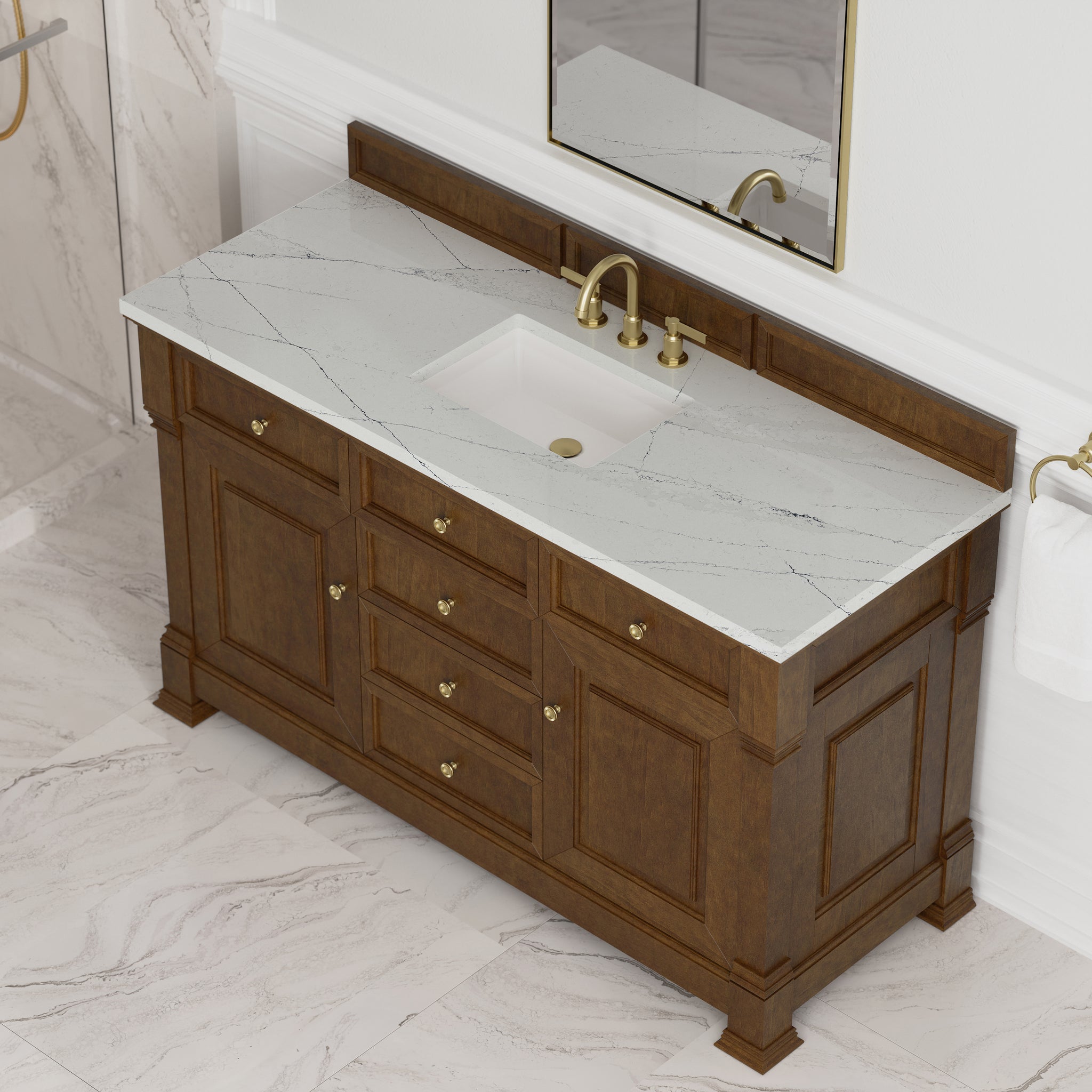 James Martin Brookfield 60" Single Bathroom Vanity, Honey Oak, view 38
