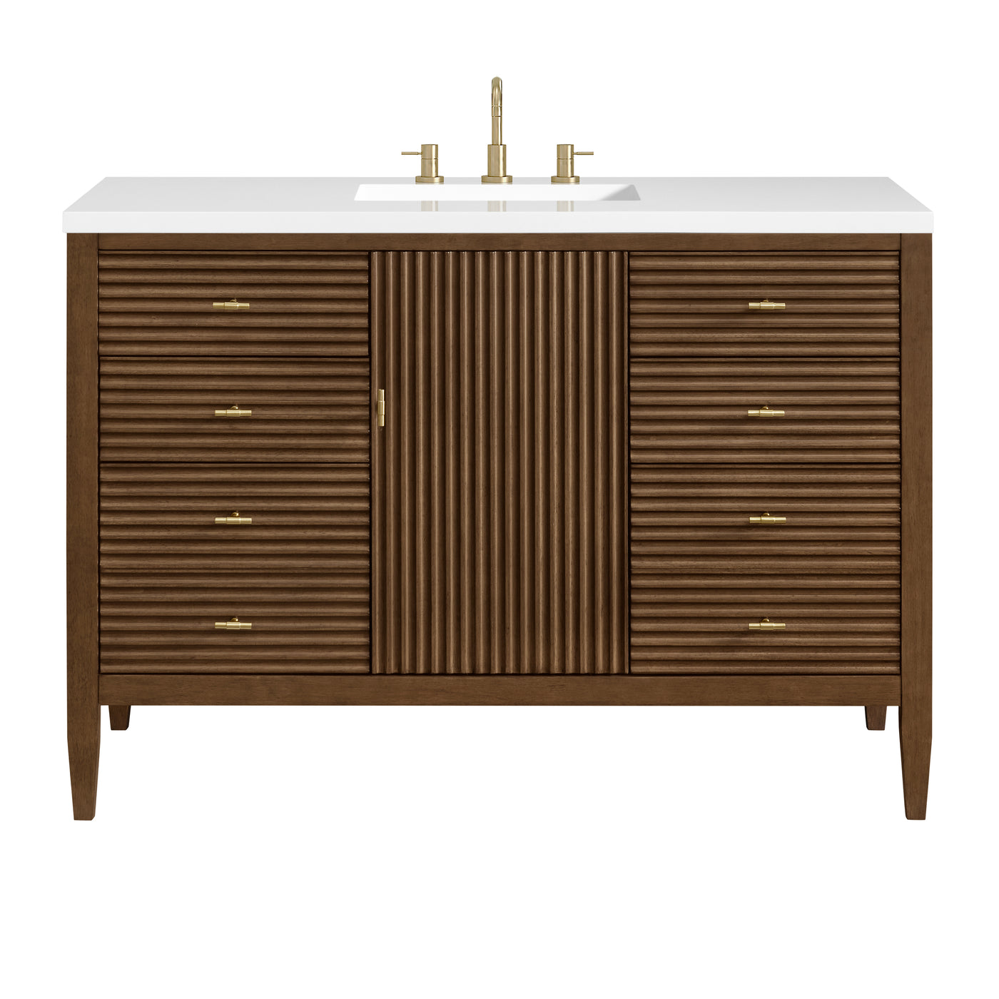 James Martin Myrrin 48" Single Bathroom Vanity, Mid-Century Walnut, view 38
