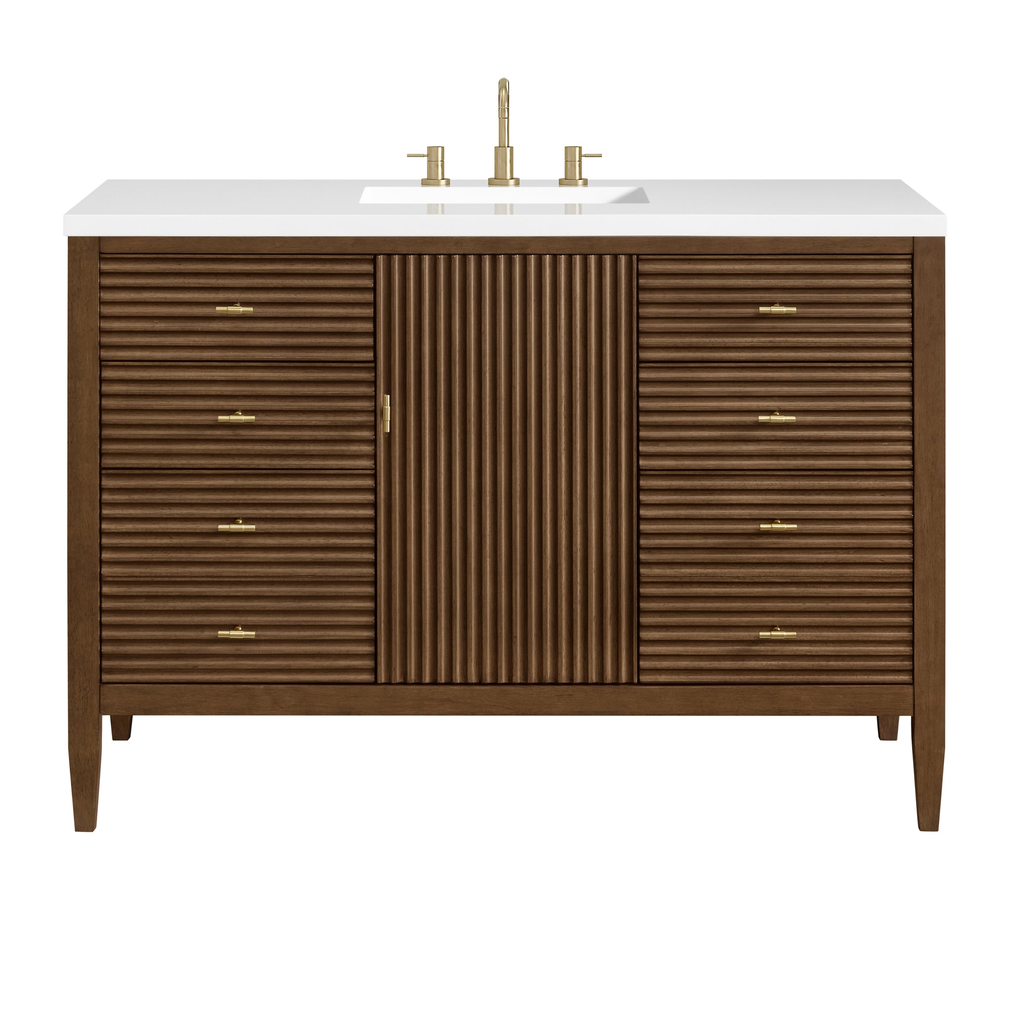 James Martin Myrrin 48" Single Bathroom Vanity, Mid-Century Walnut, view 38
