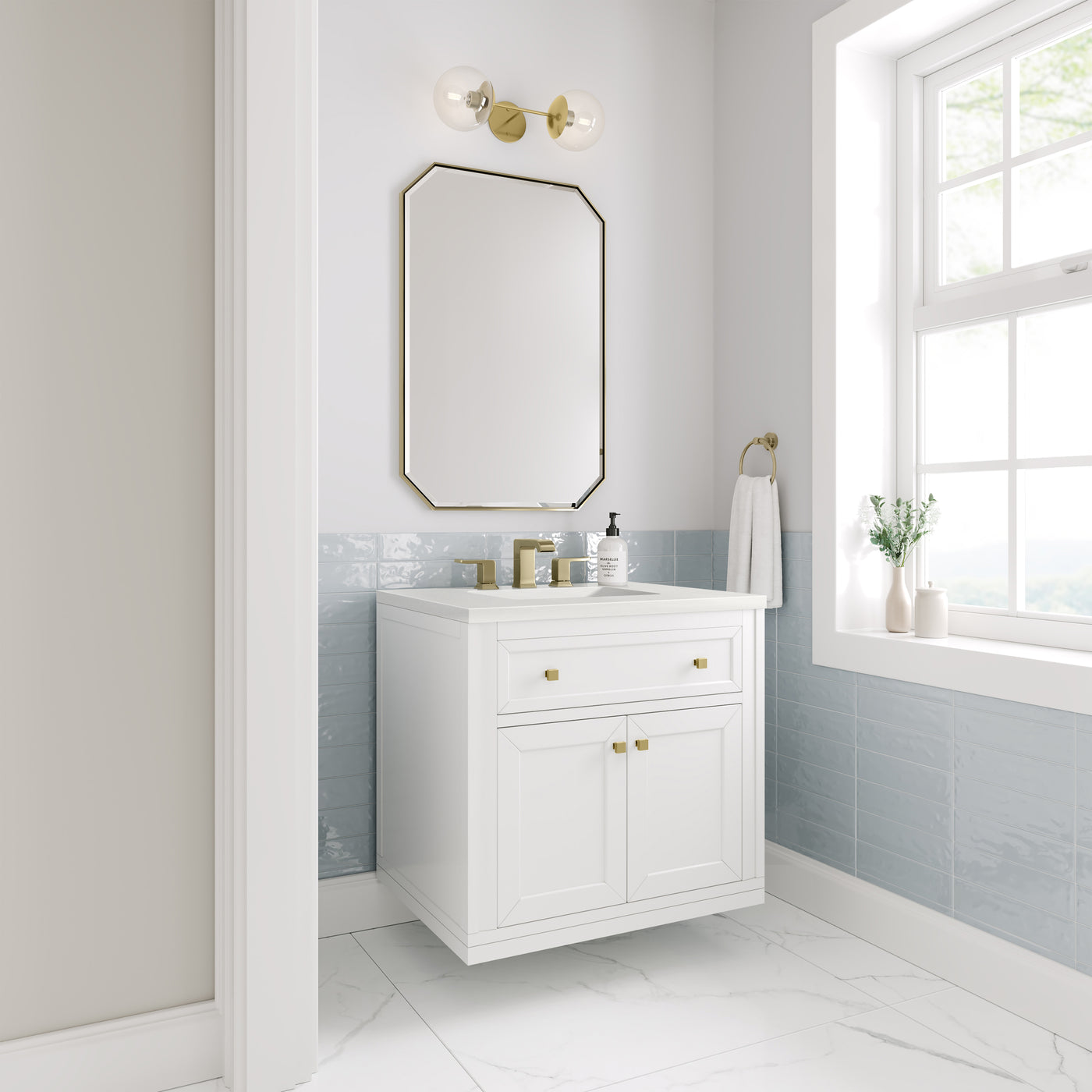 James Martin Chicago 30" Single Bathroom Vanity, Glossy White, view 39