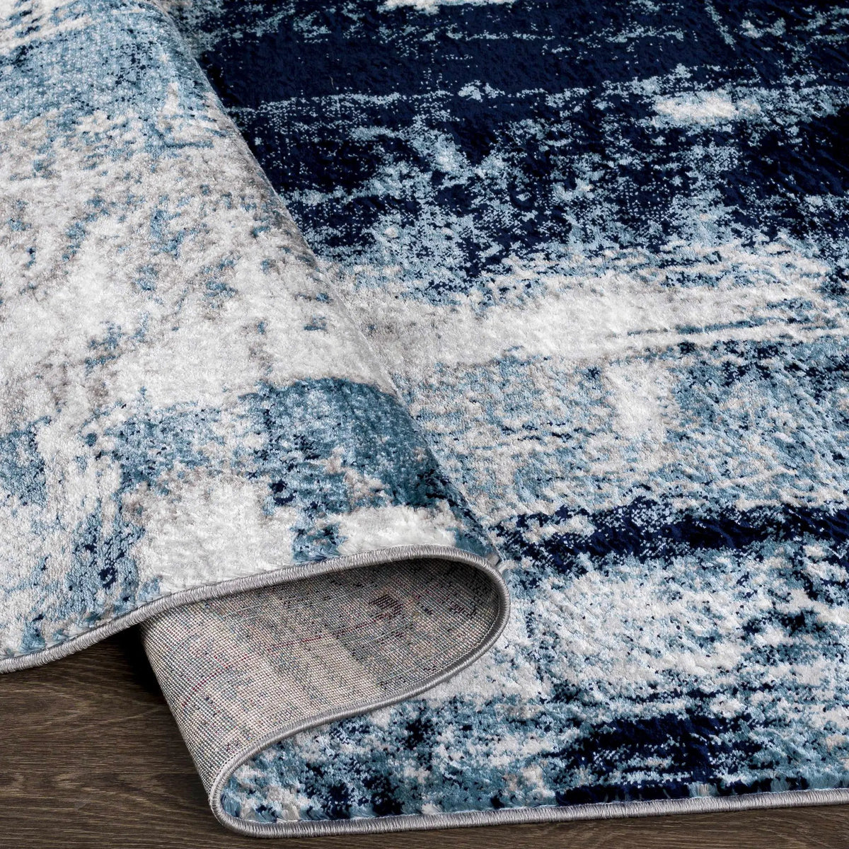 Apas Abstract Blue Area Rug, photo 6 of 9