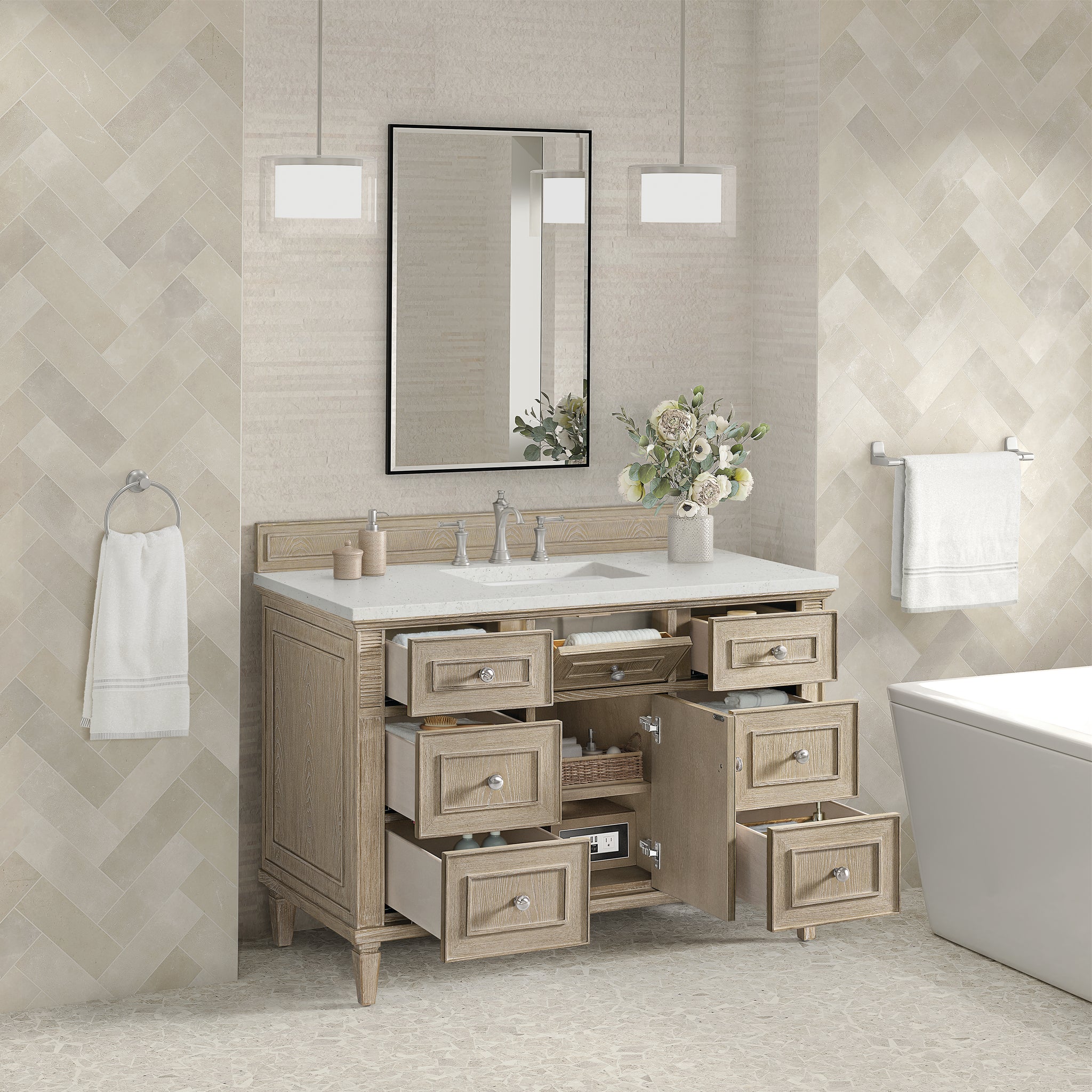 James Martin Lorelai 48" Single Bathroom Vanity, Whitewashed Oak, view 31