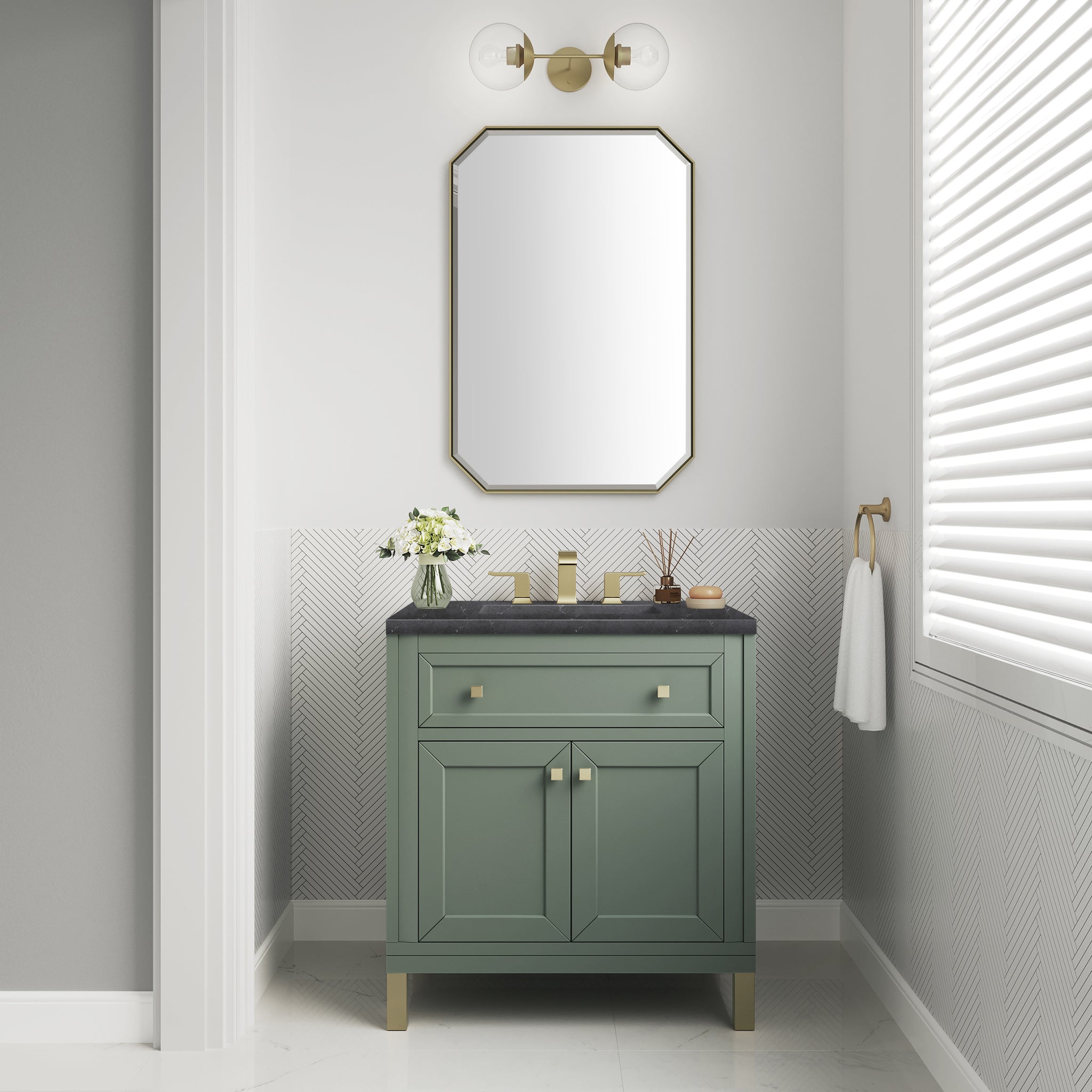 James Martin Chicago 30" Single Bathroom Vanity, Smokey Celadon, view 37