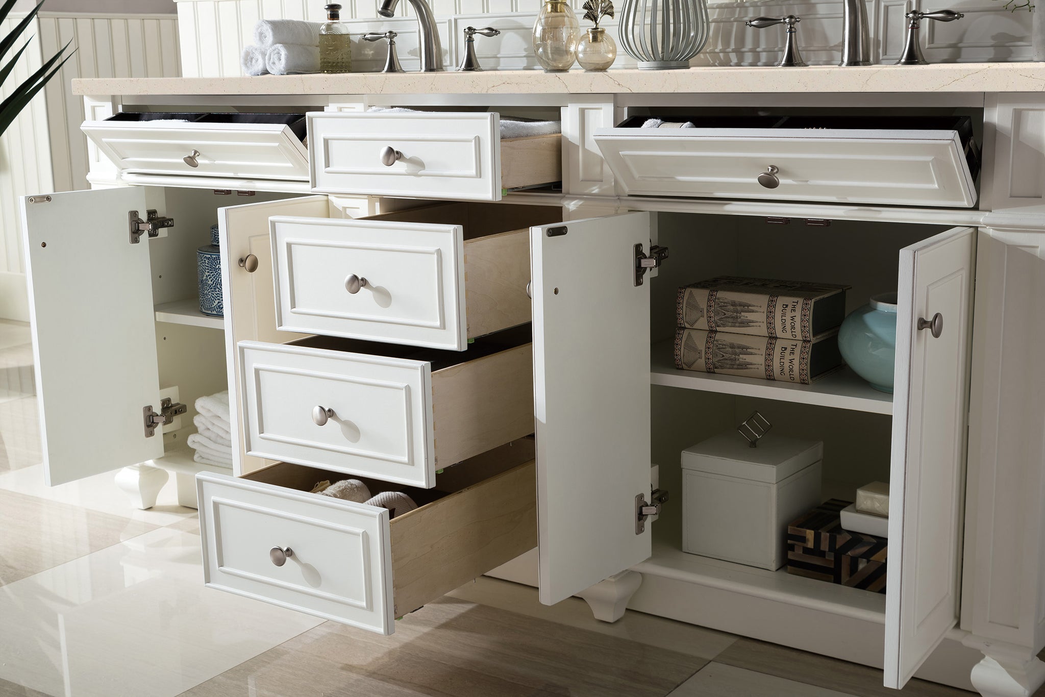 James Martin Bristol 72" Double Bathroom Vanity, Bright White, view 24