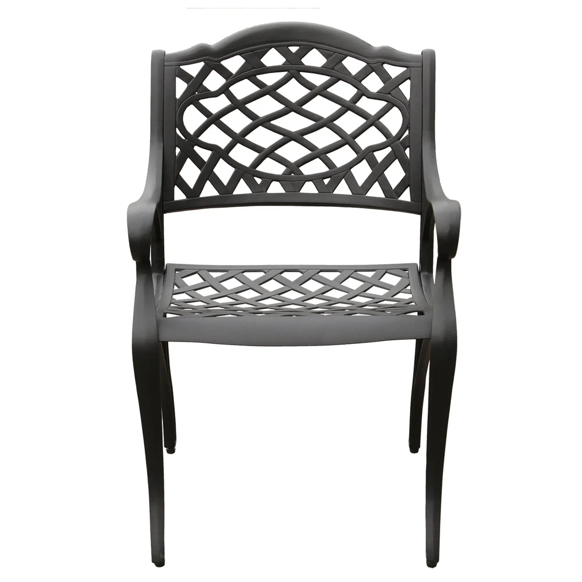 Aluminum 7pc Black Hexagon Patio Dining Set, Lazy Susan, Six Chairs by Sharicks