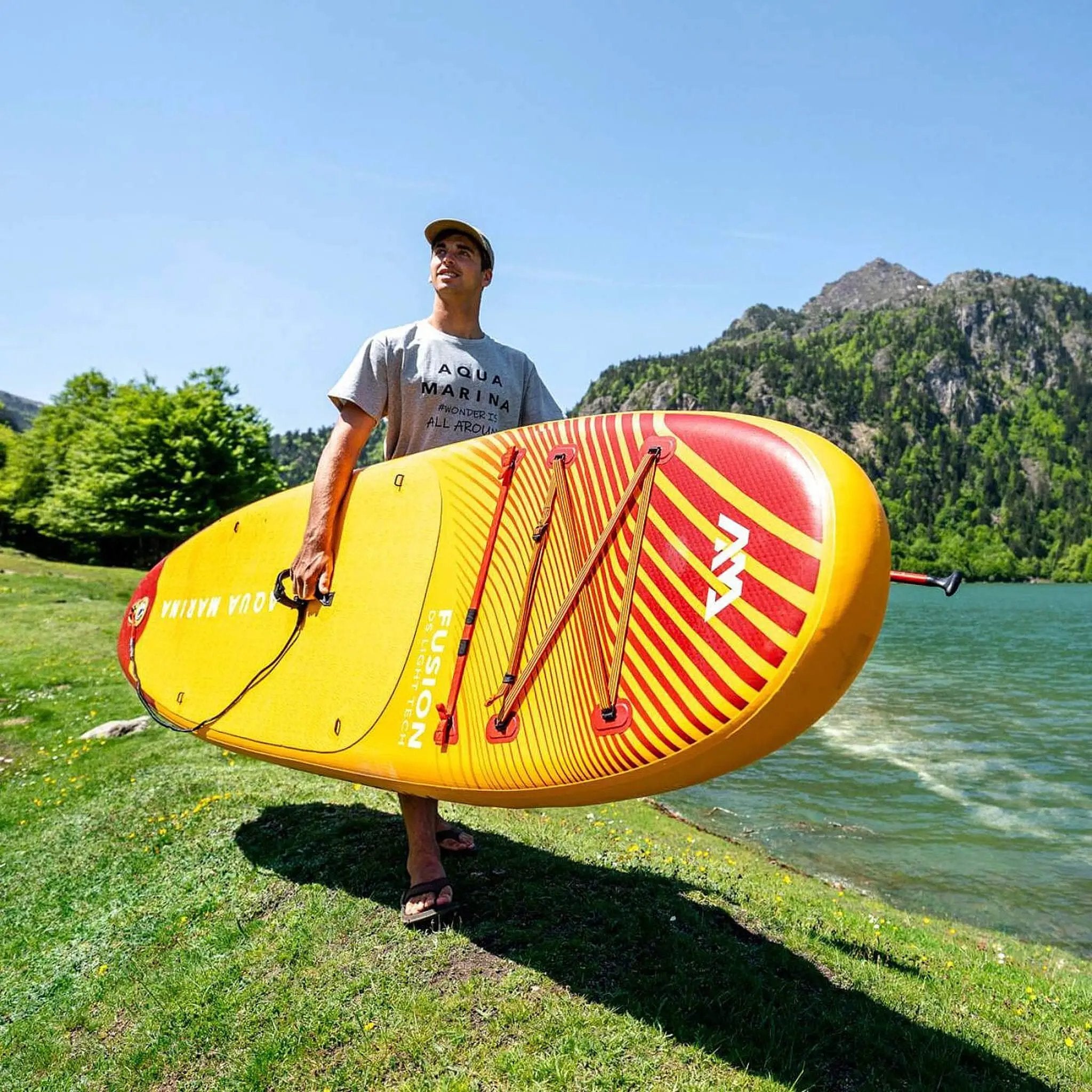 Aqua Marina Fusion 10FT Premium All-Around SUP W/ Durable PVC Rail Layers & Grooved EVA Footpad [BT-23FUP] (SAK37195) by SAKSBY WHOLESALE