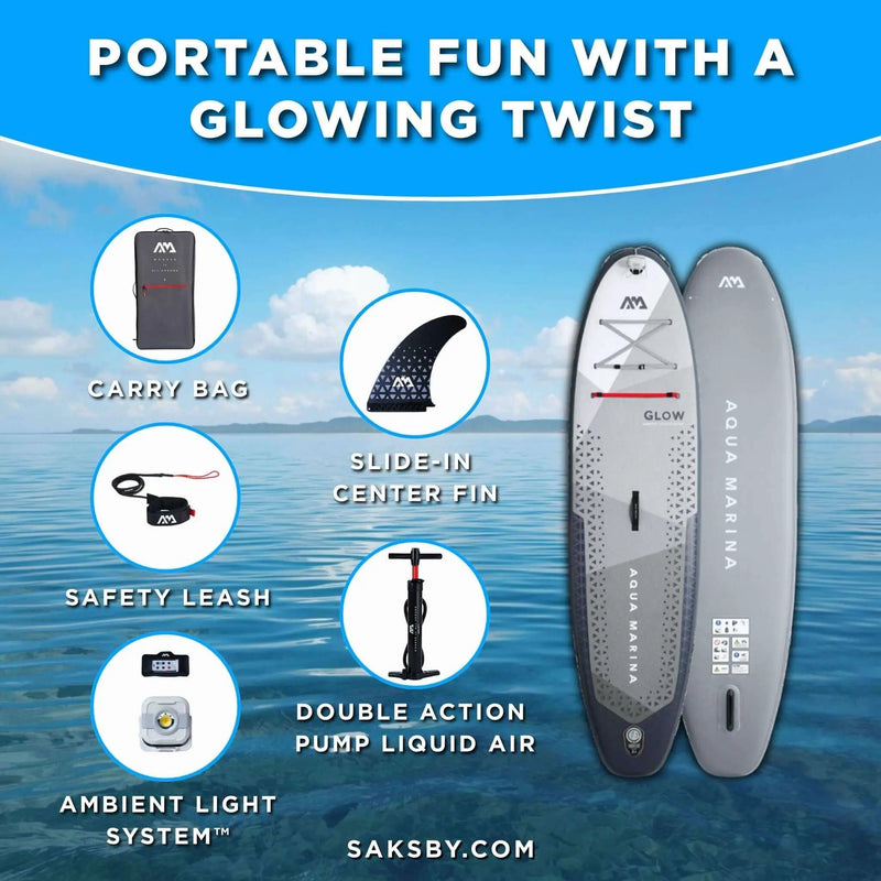Aqua Marina Glow 10FT All-Around ISUP With Ambient Light System And Safety Leash [BT-24GL] (SAK48269) by SAKSBY WHOLESALE