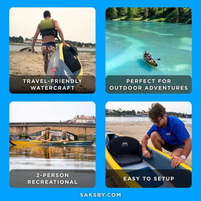 Aqua Marina Tomahawk AIR-K 440 14FT 2-Person High-Pressure Speed Inflatable Kayak [Paddle Excluded] [AIR-K440] (SAK31482) by SAKSBY WHOLESALE